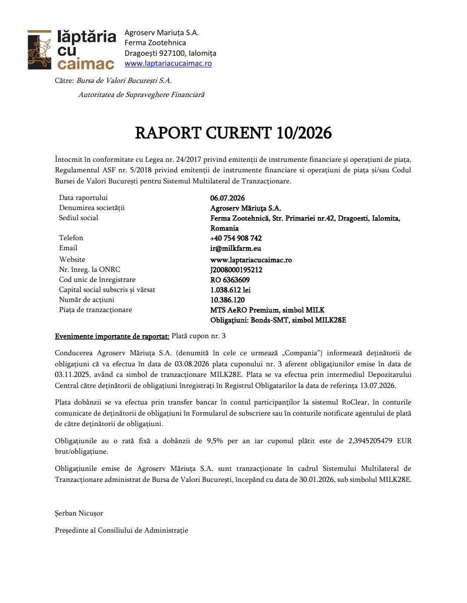 AGROSERV MARIUTA (MILK28E)