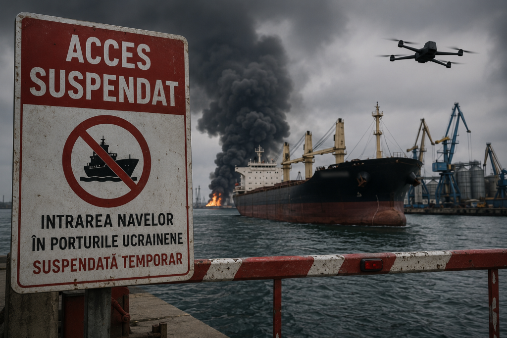 Armatorii au oprit intrarea navelor &icirc;n porturile ucrainene de la Marea Neagră pentru exporturi de produse agricole