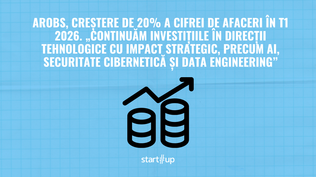 AROBS crește cu 20% în T1 și țintește venituri de 552 mil. lei în 2026 prin AI și expansiunea din SUA