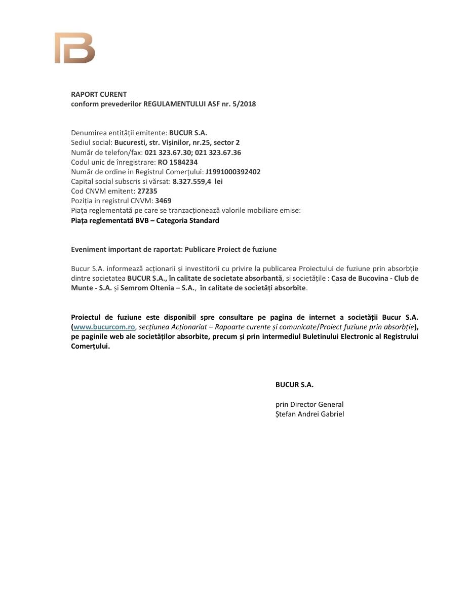 BUCUR SA Bucuresti (BUCV)