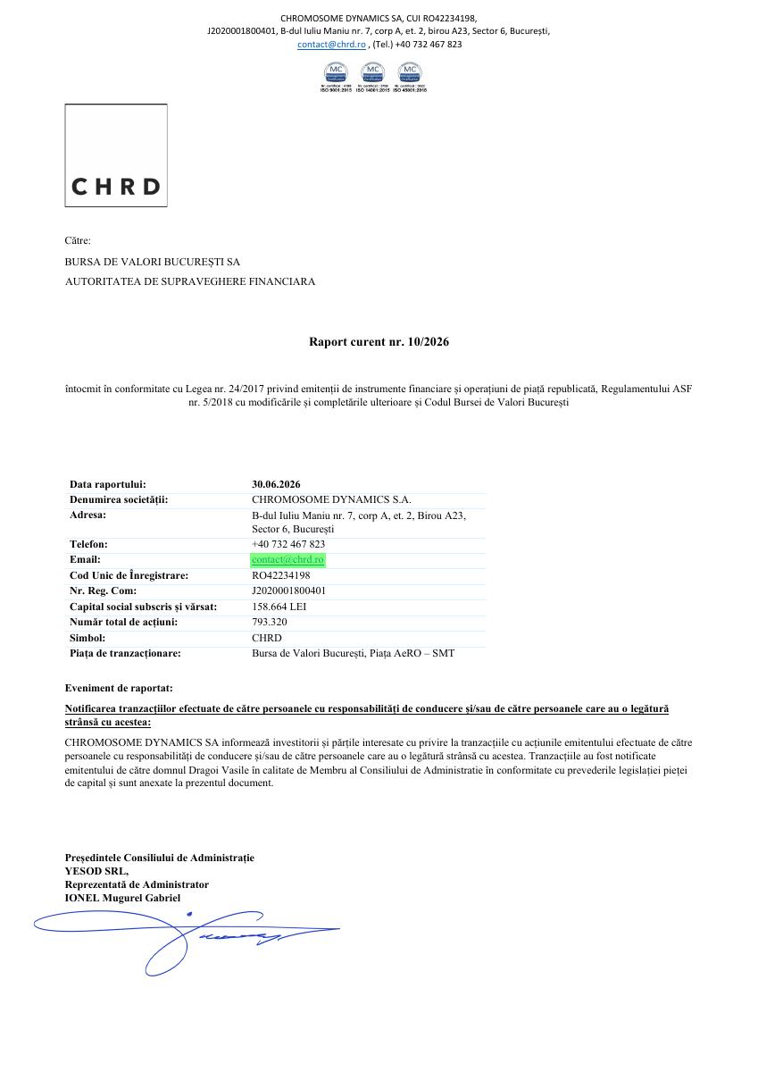 CHROMOSOME DYNAMICS (CHRD)