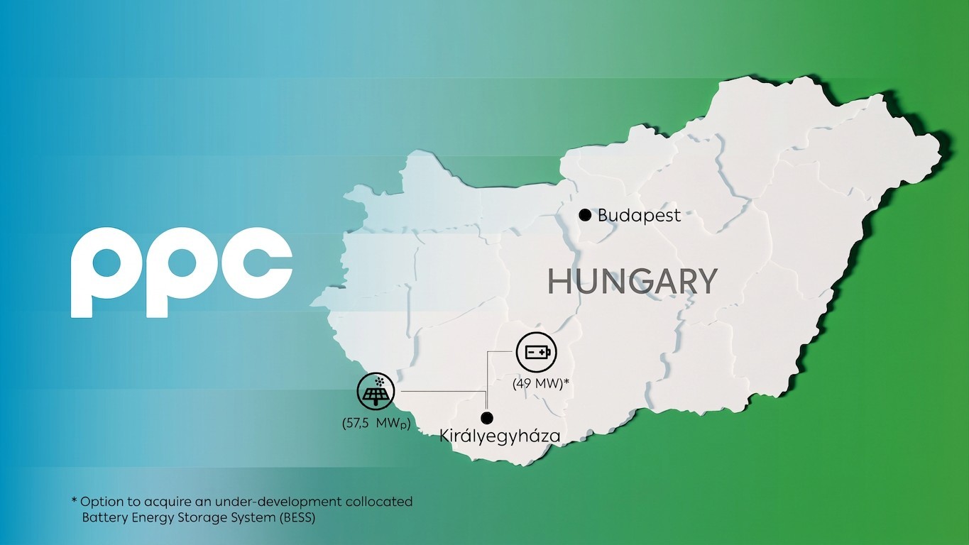 Grecii de la PPC, cu operațiuni masive &icirc;n Rom&acirc;nia, intră și &icirc;n Ungaria. Cumpără un parc fotovoltaic de peste 57 MW, sprijinit de stat, și țintesc și stocare de 49 MW
