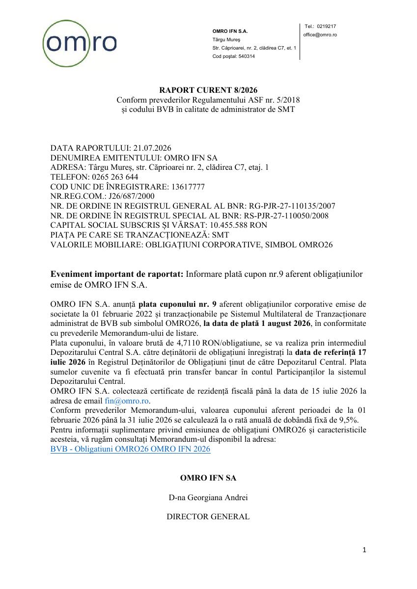 OMRO IFN 2026 (OMRO26)
