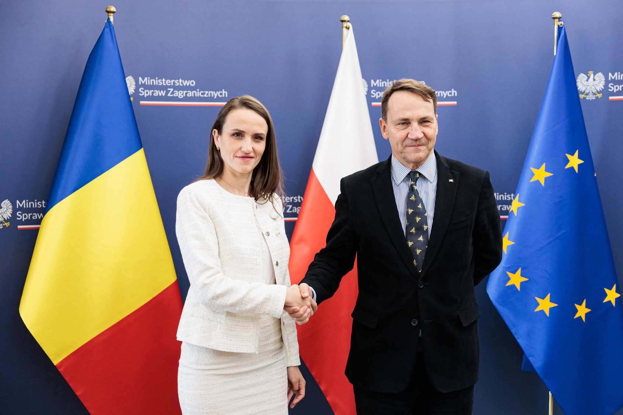 Polonia a transmis condamnarea fermă faţă de recentele incursiuni ilegale &icirc;n spaţiul aerian al Rom&acirc;niei / Oana Ţoiu şi Radek Sikorski au discutat despre ultimele incidente şi apărarea comună