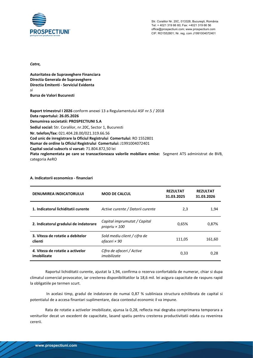 PROSPECTIUNI SA BUCURESTI (PRSN)