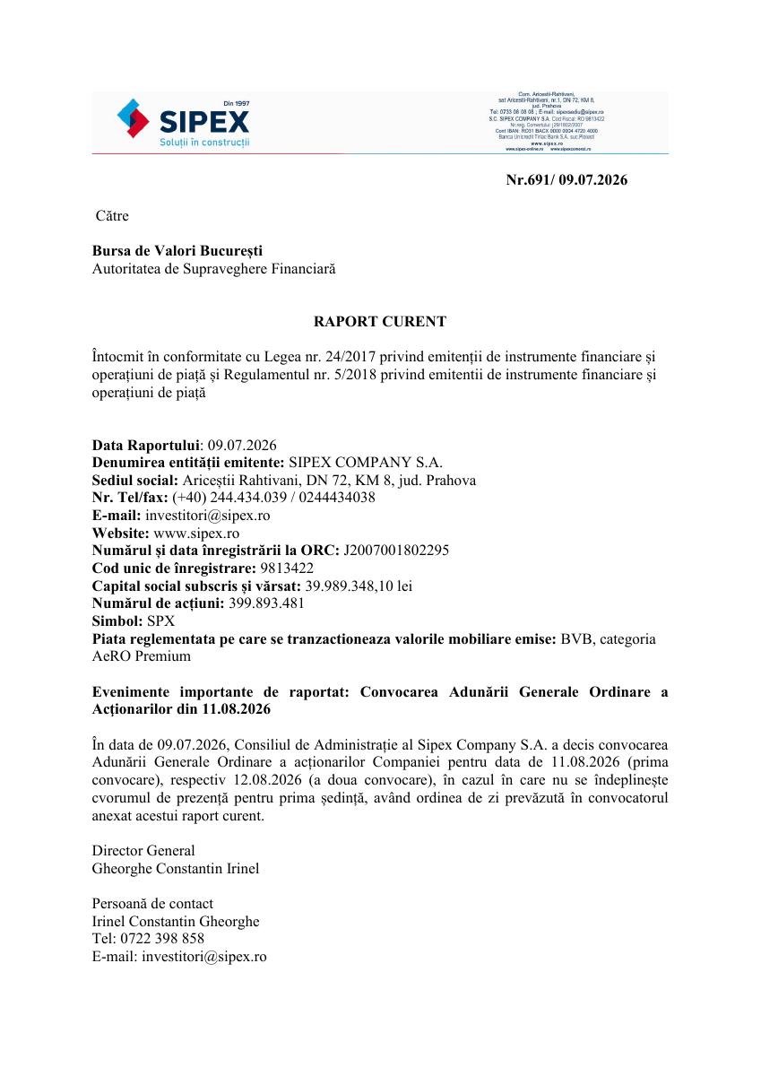 SIPEX COMPANY (SPX)