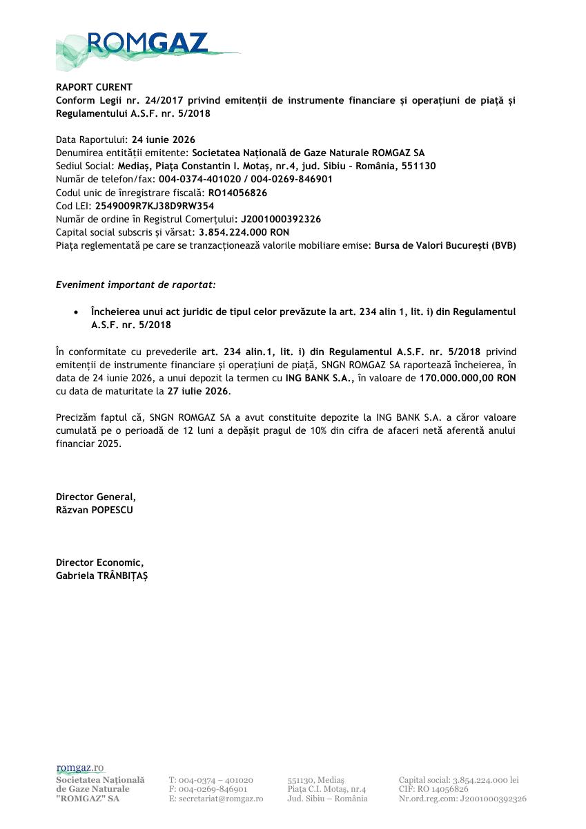 S.N.G.N. ROMGAZ S.A. (SNG)