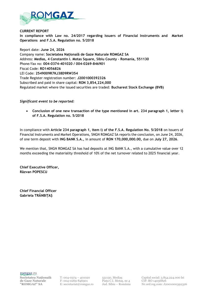S.N.G.N. ROMGAZ S.A. (SNG)