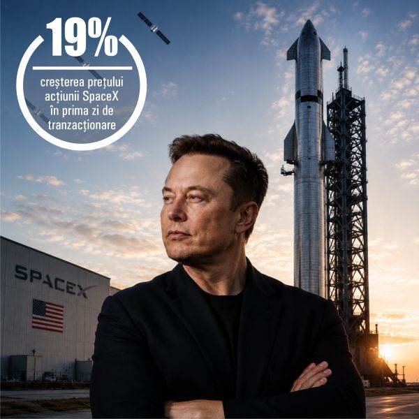 SpaceX a debutat la Nasdaq; evaluarea uriasa a companiei divide Wall Street-ul
