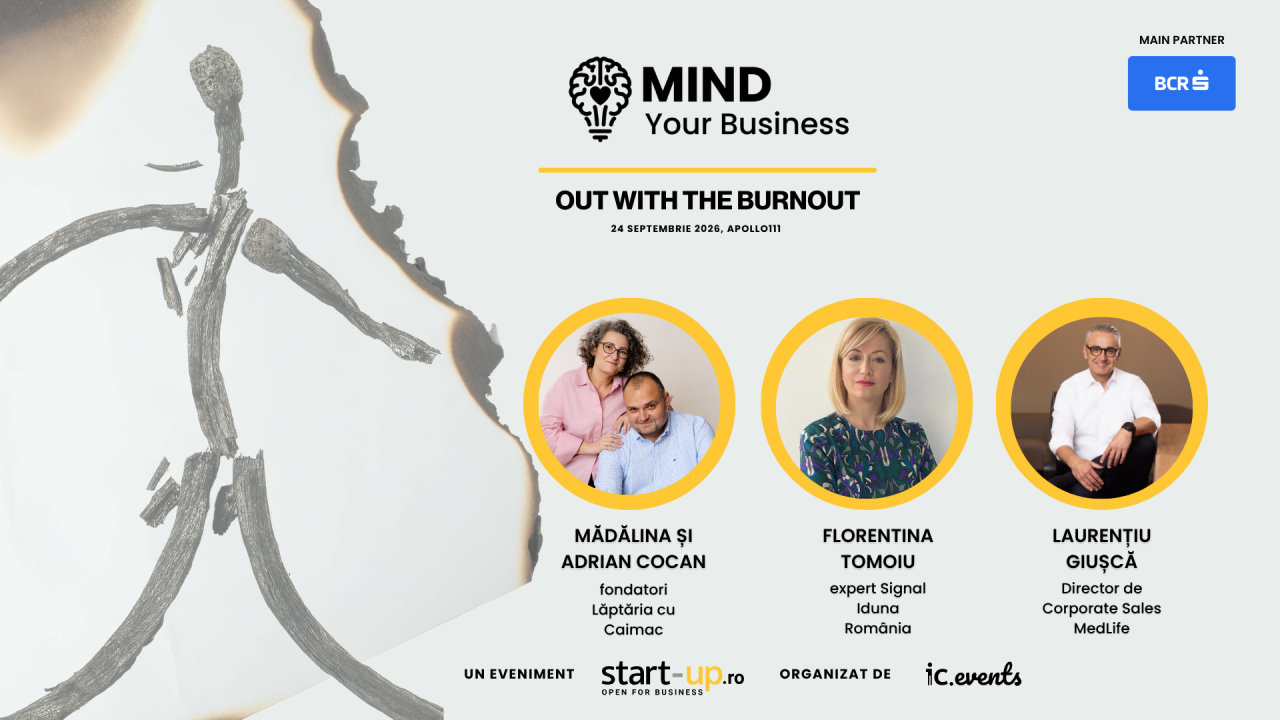 Speakeri noi la Mind your Business: fondatorii Lăptăria cu Caimac și semnatarii unui parteneriat de wellbeing pentru companii