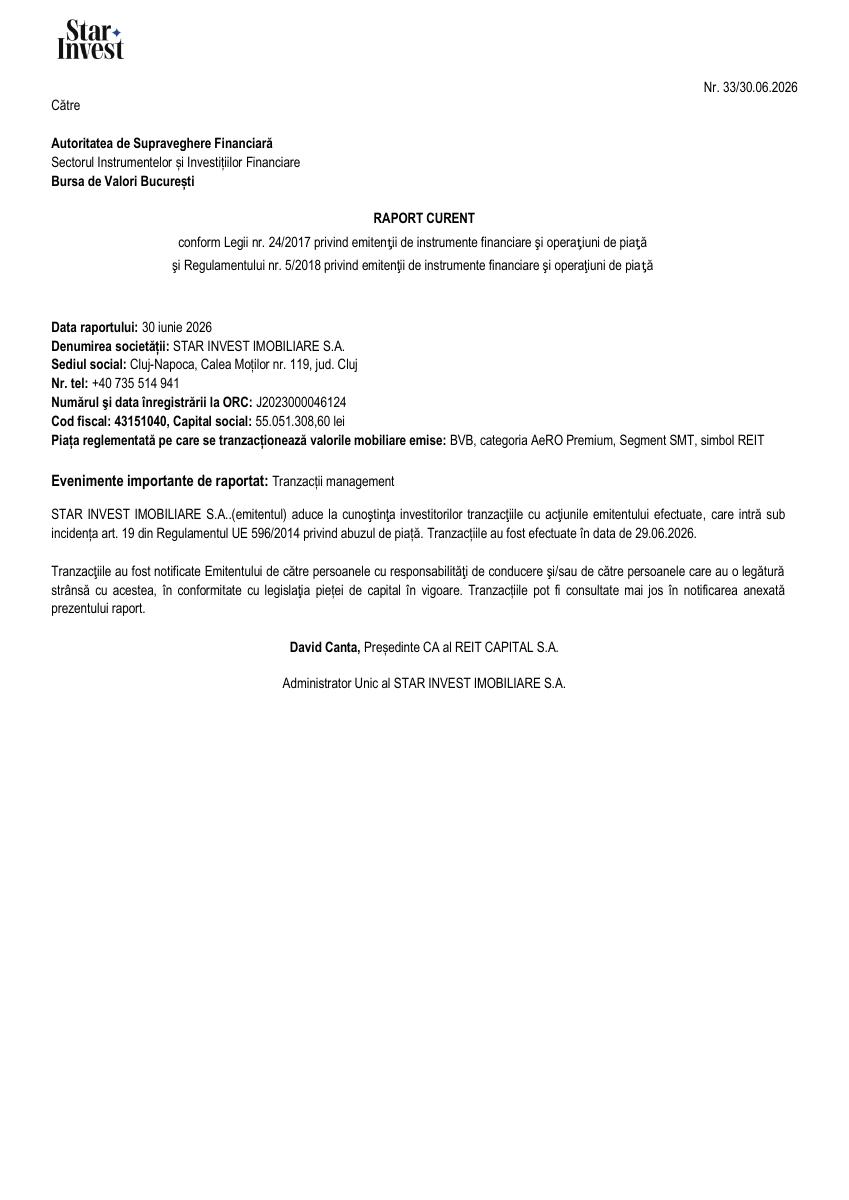 Star Invest Imobiliare (REIT)