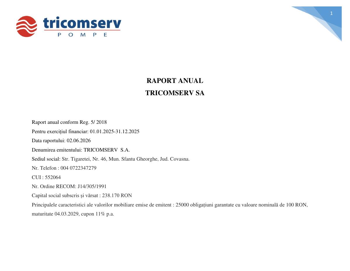 TRICOMSERV S.A. (TRI29)