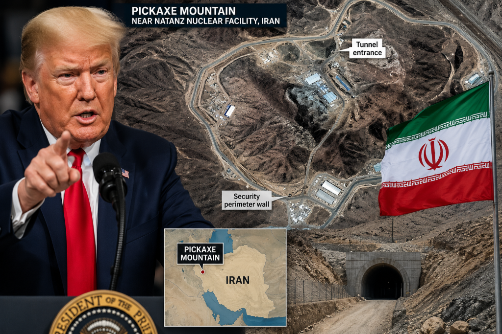 Trump amenință cu bombardarea instalației nucleare subterane &bdquo;Pickaxe Mountain&rdquo;; Iranul avertizează că un atac ar declanșa un război regional