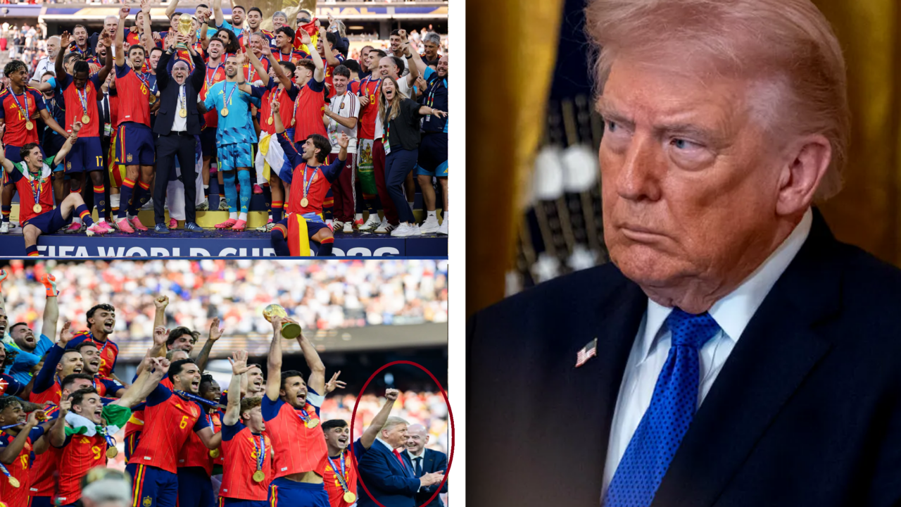 Trump și cu șeful FIFA au fost &bdquo;decupați&rdquo; din fotografia de grup a campionilor spanioli de la Cupa Mondială