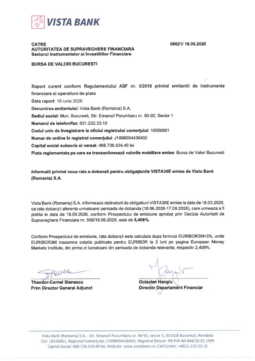 Vista Bank Bonds 2036 (VISTA36E)